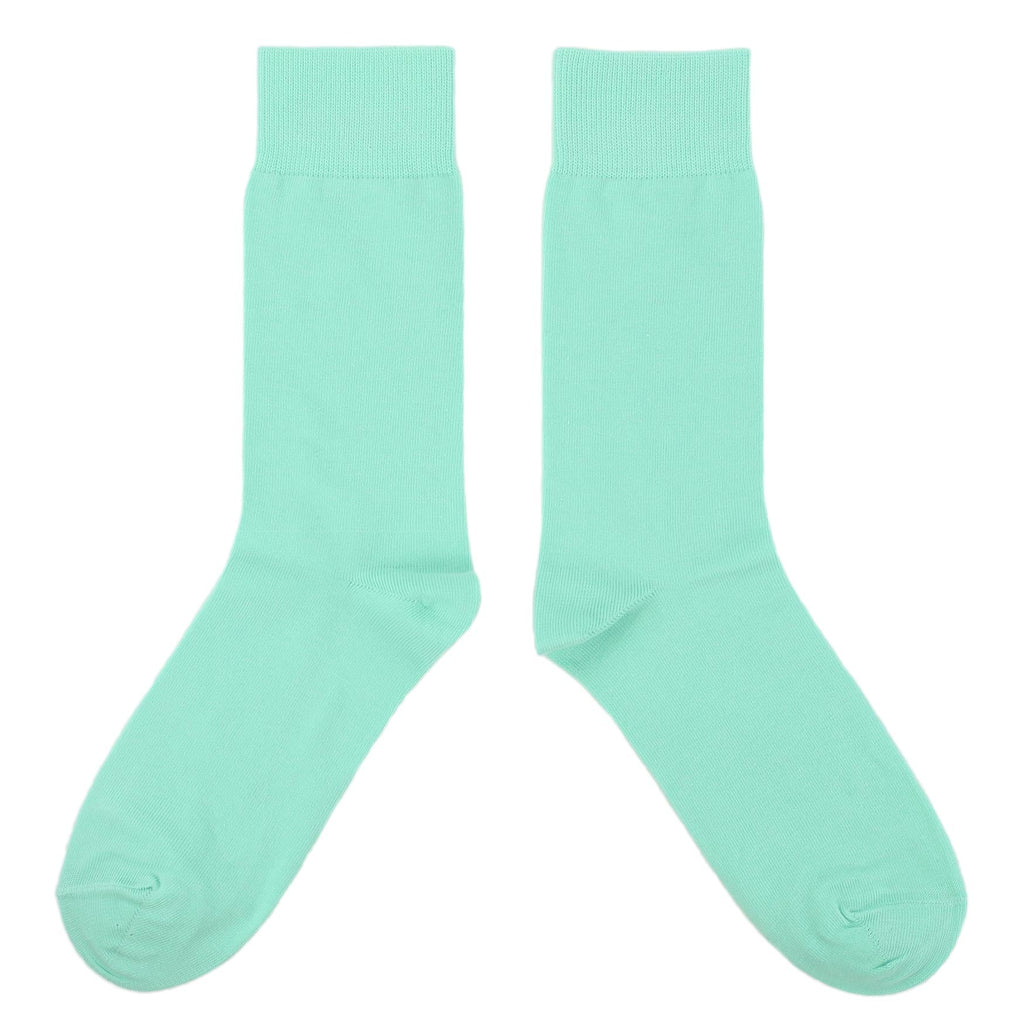 Mint Green Solid Color Men's Dress Socks