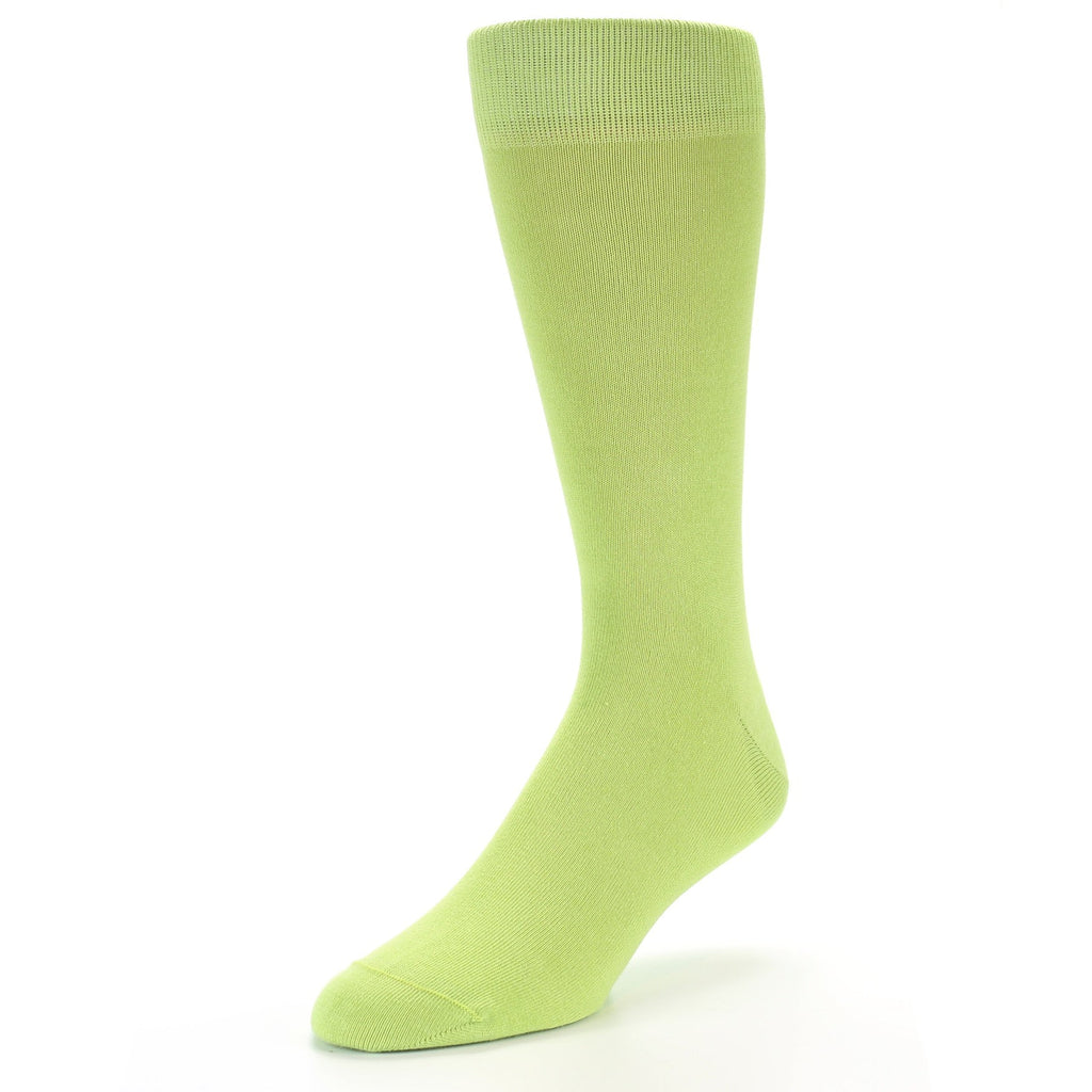 Lime Green Solid Color Socks - Men's Dress Socks