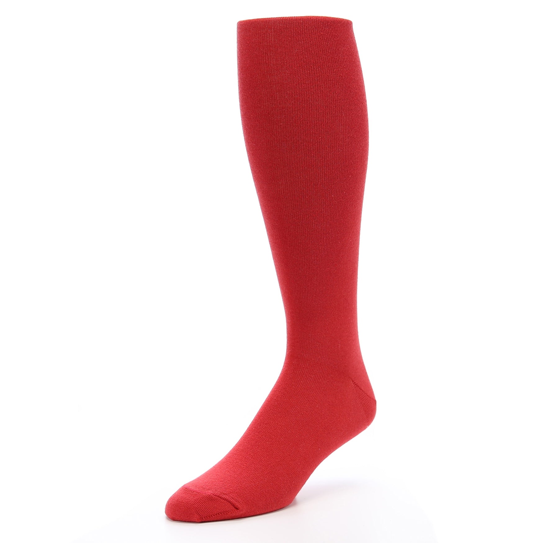 Red Solid Color Socks - Men's Over-the-Calf Socks