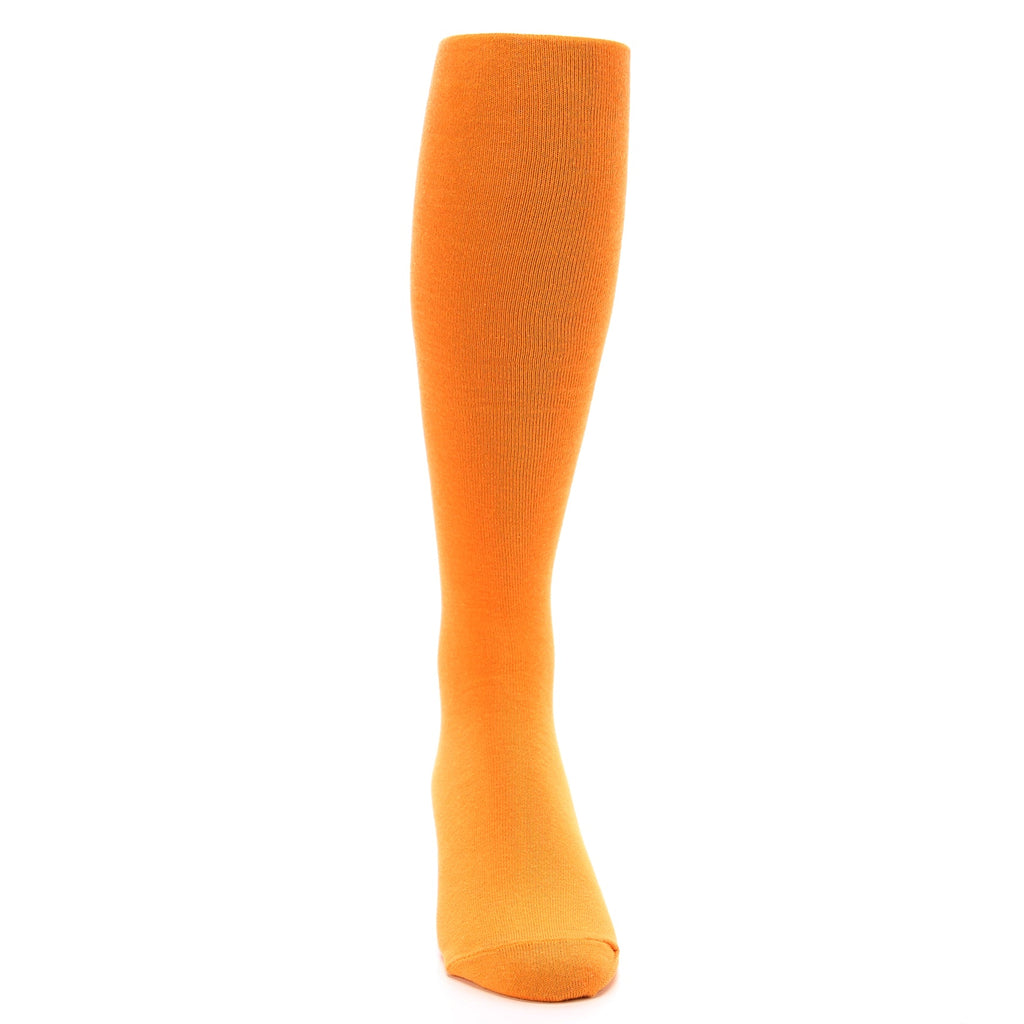 Tangerine Orange Solid Color Socks - Men's Over-the-Calf Socks