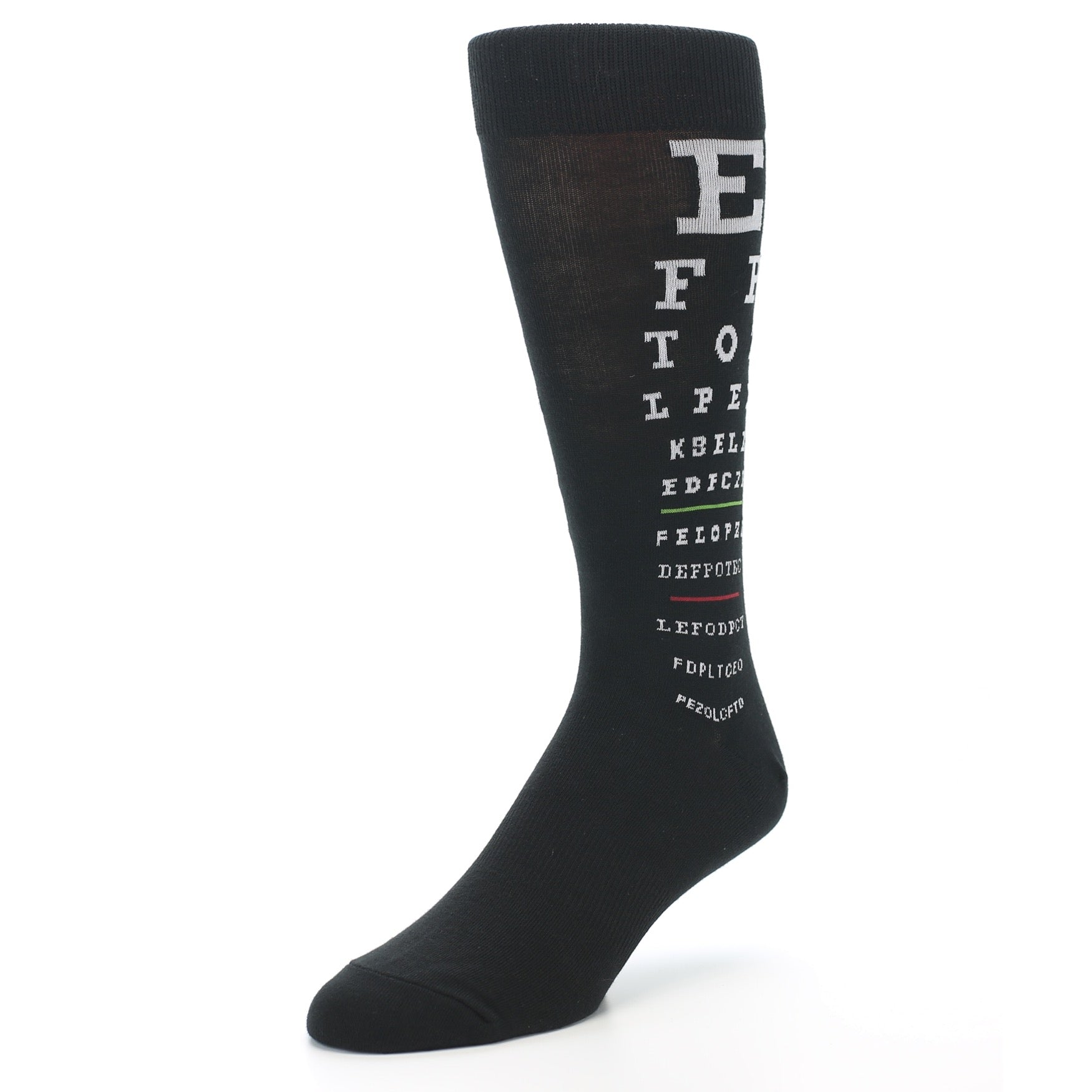 Black White Doctor Eye Chart Men's Dress Socks