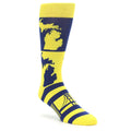 Yellow Blue Michigan Socks - Men's Novelty Dress Socks