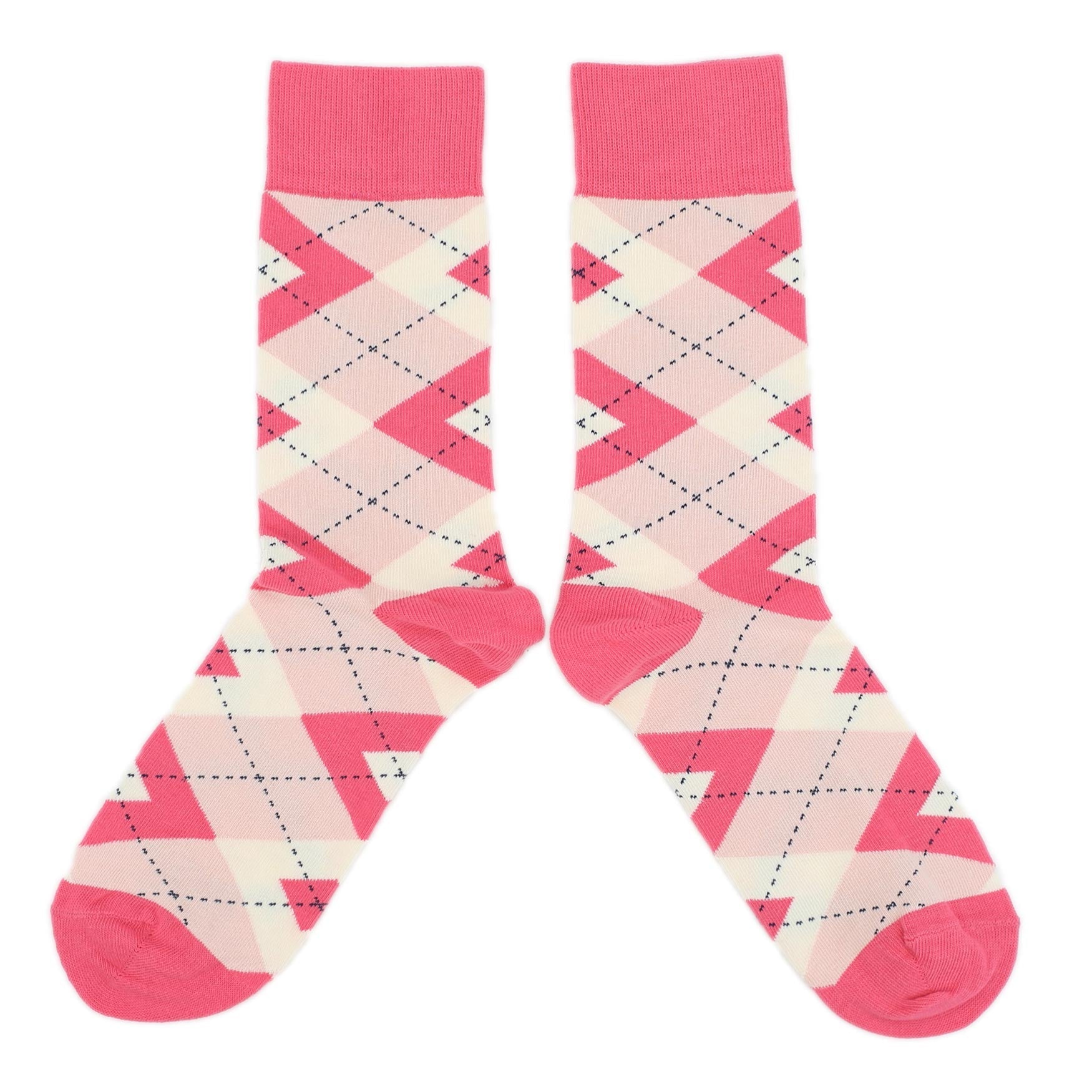 Customizable Groomsmen Gift Set Guava Bellini Pink Argyle Men’s Dress Socks