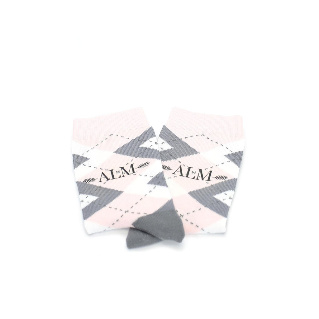 Petal Pink Gray Junior Groomsmen Kid's Dress Socks