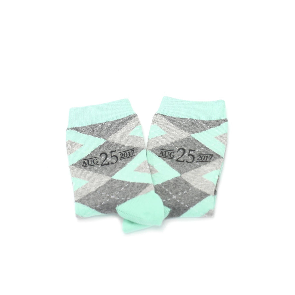 Mint Gray Junior Groomsmen Kid's Dress Socks
