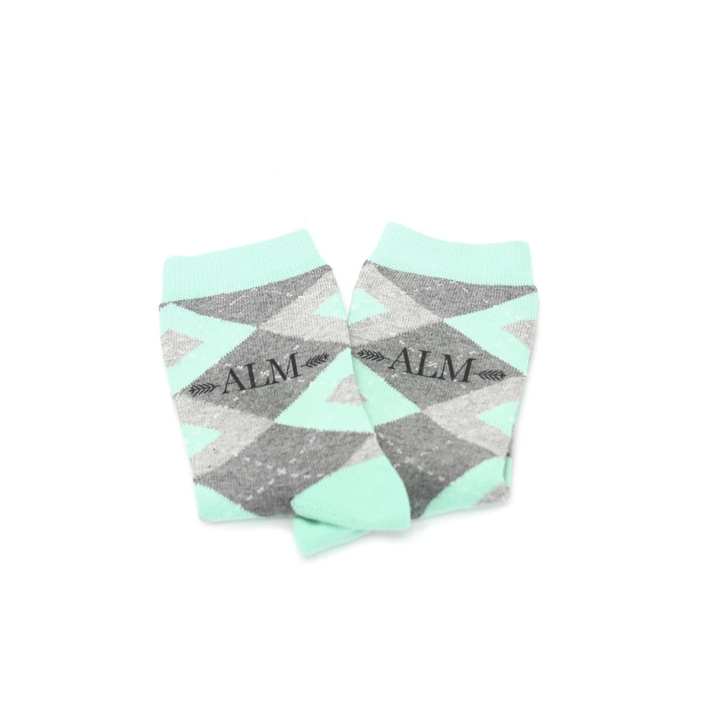 Mint Gray Junior Groomsmen Kid's Dress Socks