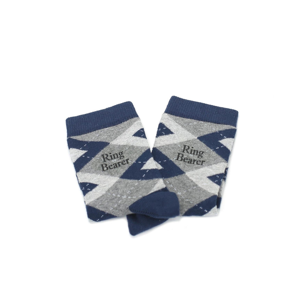 Navy Gray Junior Groomsmen Kid's Dress Socks