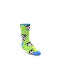 Lime Green Happy Husky Dog Socks - Kid's Dress Socks
