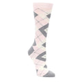 Blush Light Pink Gray Argyle Women's Dress Socks