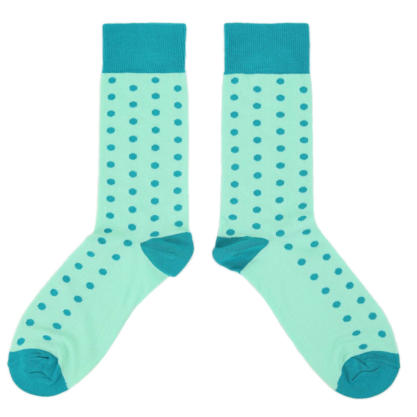 Mint Jade Polka Dot Groomsmen Wedding Men’s Dress Socks