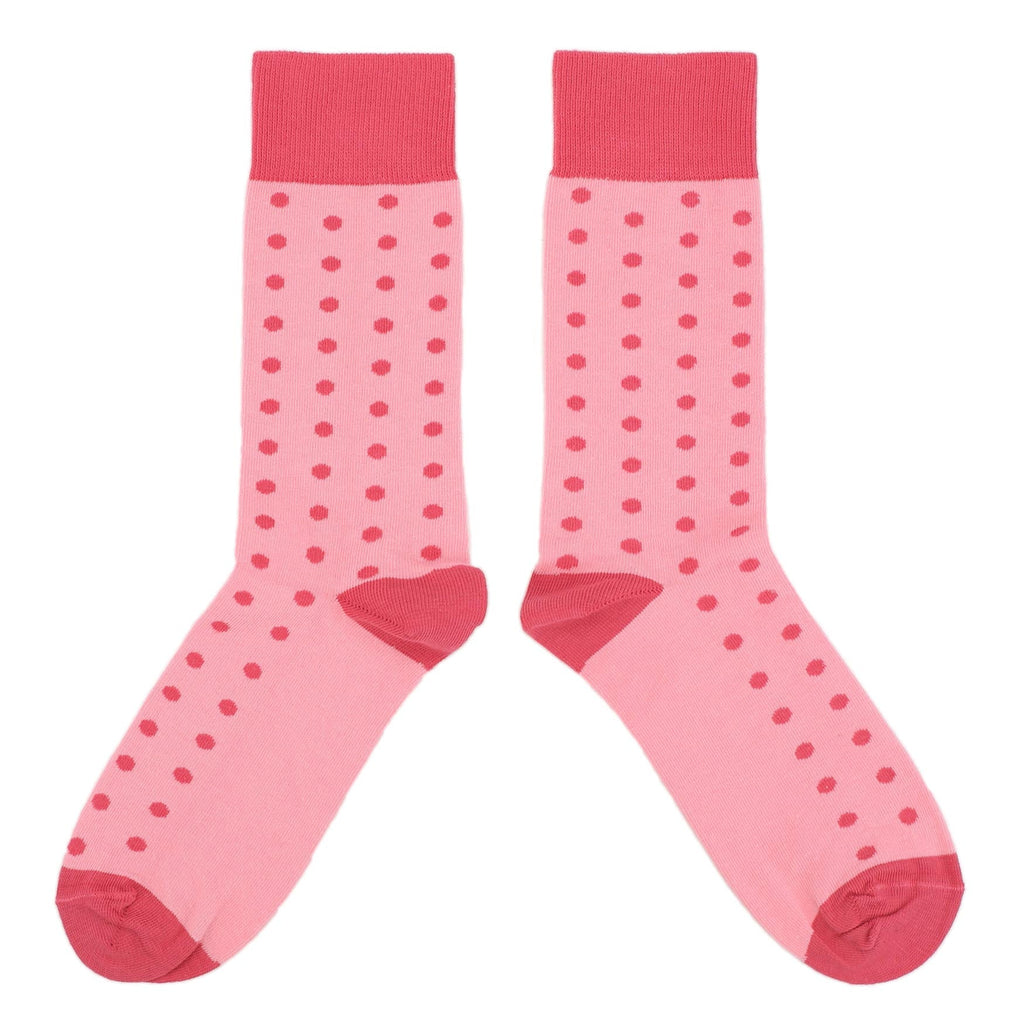 Customizable Groomsmen Gift Set Flamingo Guava Polka Dot Men's Dress Socks