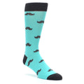 Spa Green Gray Mustache Groomsmen Wedding Men’s Dress Socks