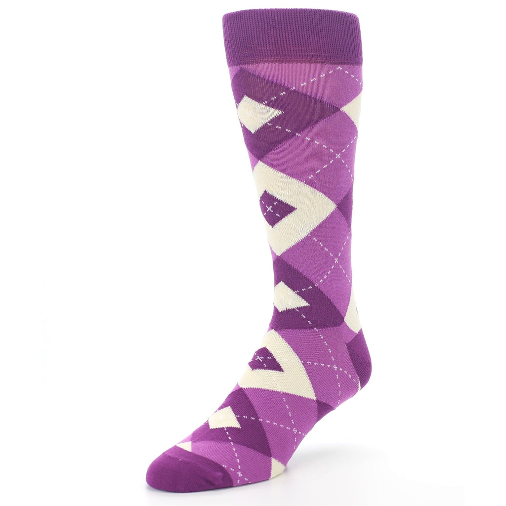 Raspberry Argyle Men's Dress Socks