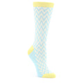 Blue Cream Chevron Jacquard Women's Dress Socks