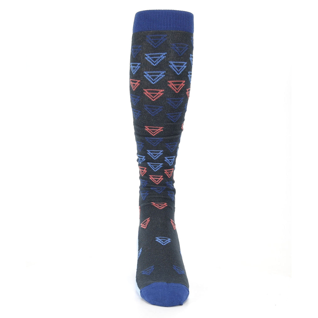 Blue Coral Double Triangle Socks - Men's Over-the-Calf Socks