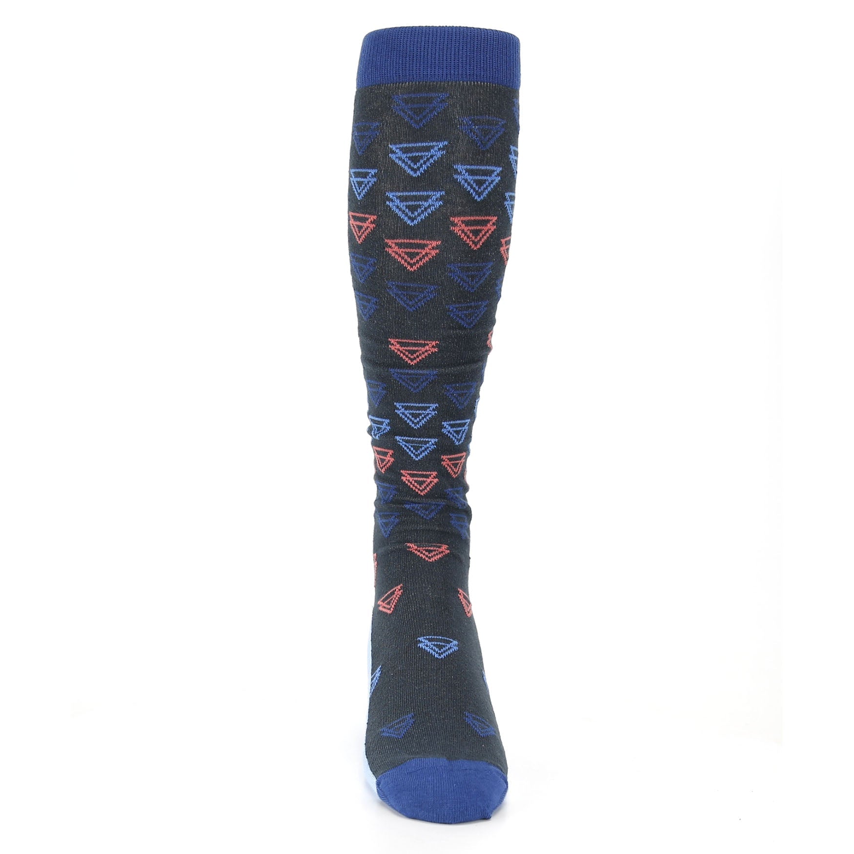 Blue Coral Double Triangle Socks - Men's Over-the-Calf Socks