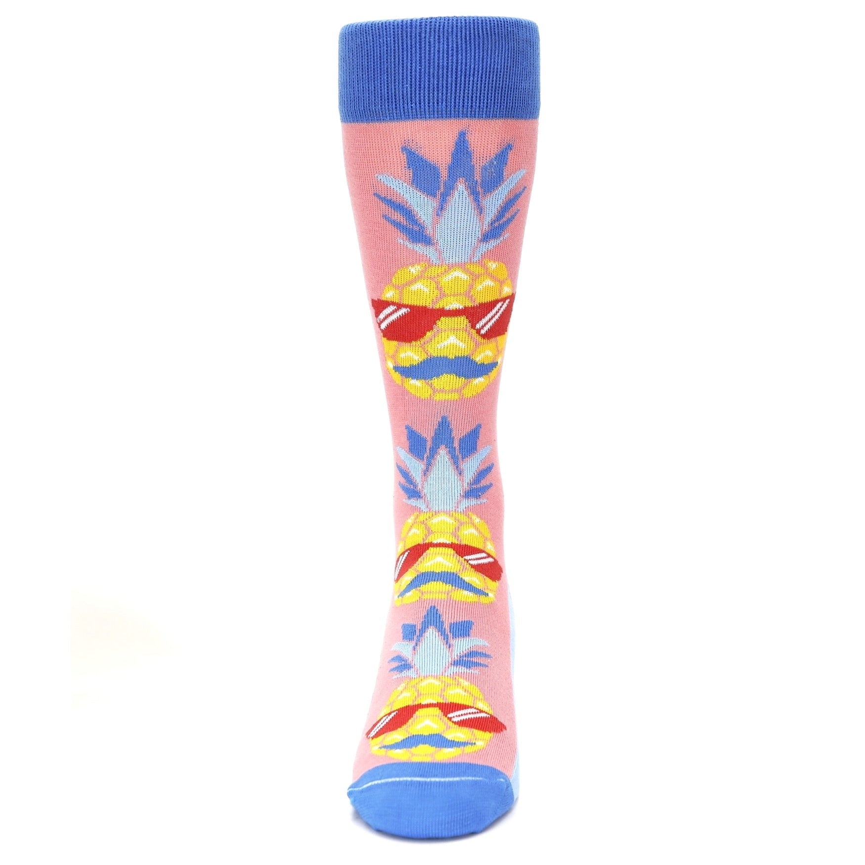 Pink Pineapple Face - USA Made - Men's Dress Socks