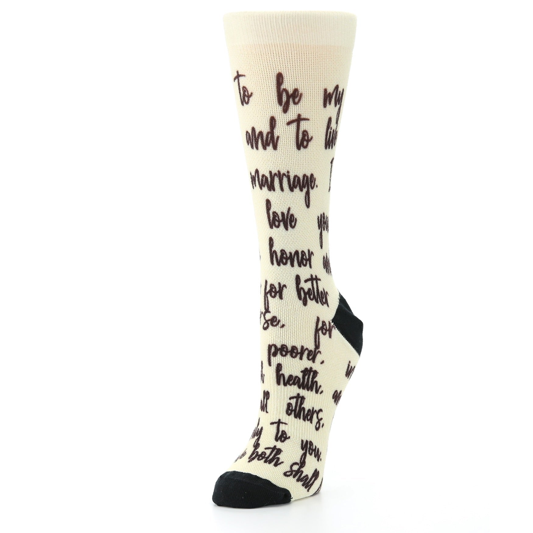 Champagne Sweet Sentiment Custom Note Socks - Script - Women's Custom Socks