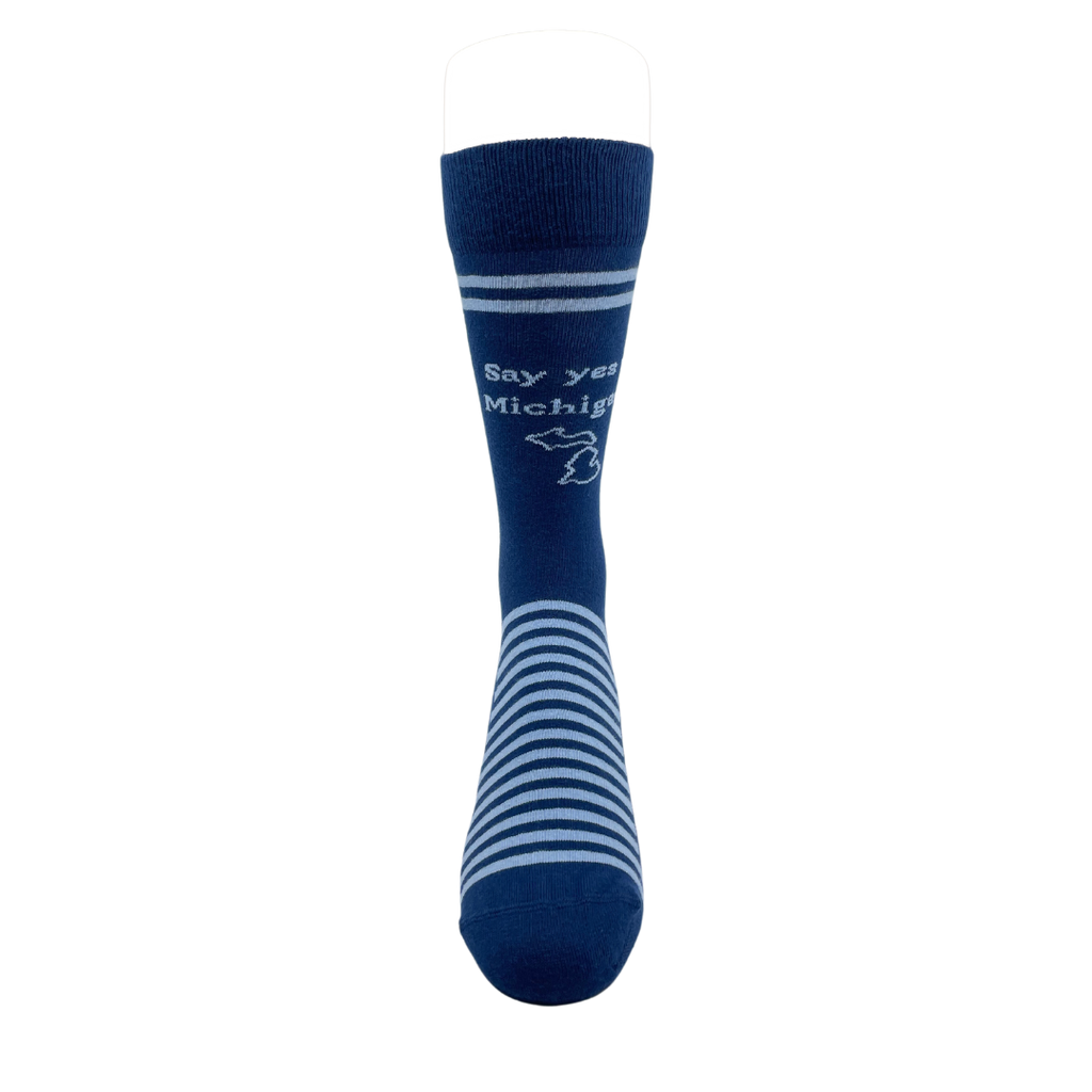 Blue Yes to Michigan Dress Socks