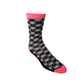 Pink, Grey Diamond Bamboo Socks